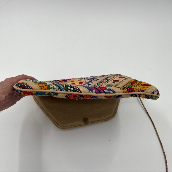 Boho Embroidered crossbody envelope purse - Picture 7 of 13